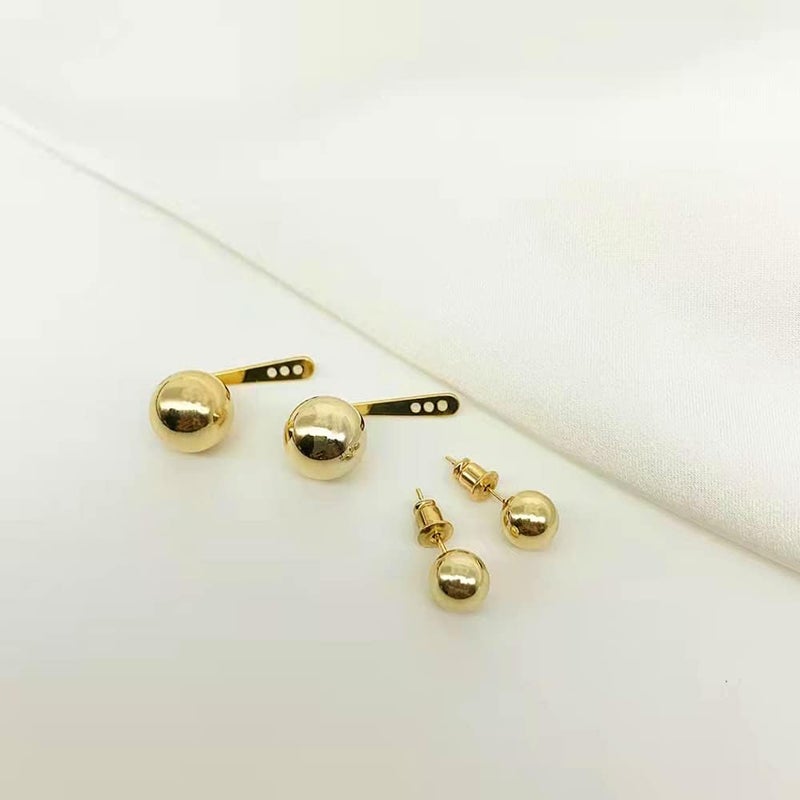 Surrounded Forest Store Double Ball Jacket Earrings for Women Front Back 2 in 1 Stud Earrings Pearl Ball Earrings - Image 2